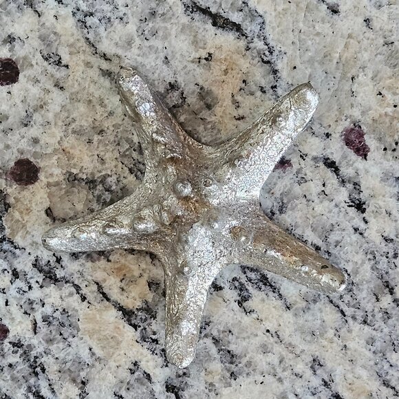REGINA ANDREW MODERN SILVER STARFISH COASTAL BEACH VASE FILLER HOME TABLE DECOR - Picture 3 of 7